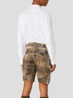 Premium Vintage Brown Lederhosen with Oak Leaf Design Back