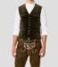 Premium Olive Green Bavarian Vest with Stag Horn Button