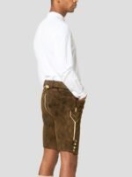 Traditional Fit Lederhosen Men in Deep Earth Side 2