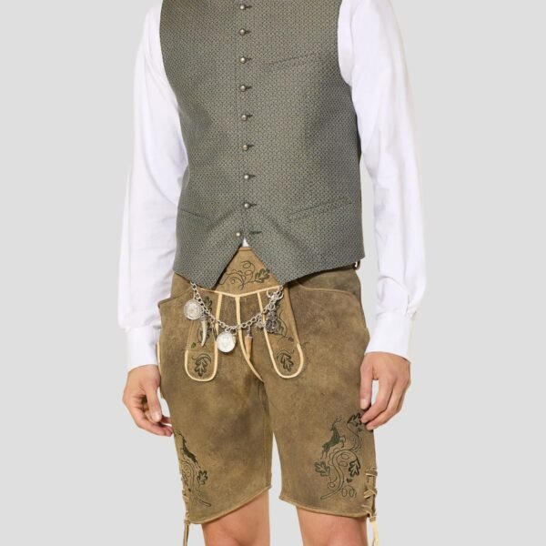 Frontier Deerskin Lederhosen in Coyote Brown Front 2